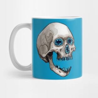 Aquamarine Geode Crystal Skull Mug